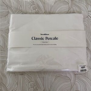 Brooklinen Classic Percale Duvet Cover - Solid White King/California King NEW